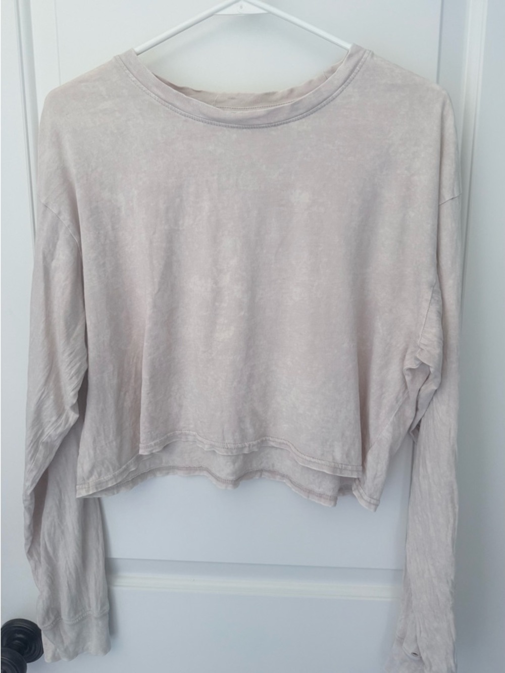 Double Zero Thin Pullover Crew Cream Tie Dye Long Sleeve sz L